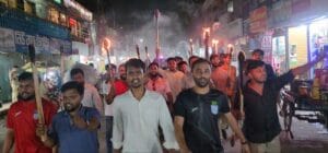 জামায়াতের বিরুদ্ধে কুষ্টিয়ায় গণঅধিকার পরিষদের মশাল মিছিল