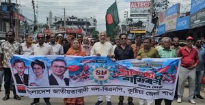 কুষ্টিয়ায় বিএনপির ৪৮তম প্রতিষ্ঠাবার্ষিকী উপলক্ষে আনন্দ র্যালি